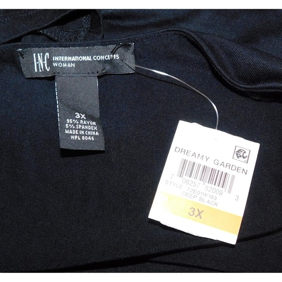 New INC International Concepts Woman Black Dreamy Garden Dress sz 3X - Picture 4 of 4